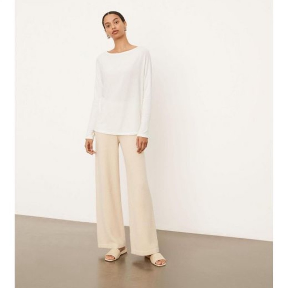 Vince White Ribbed Sweater